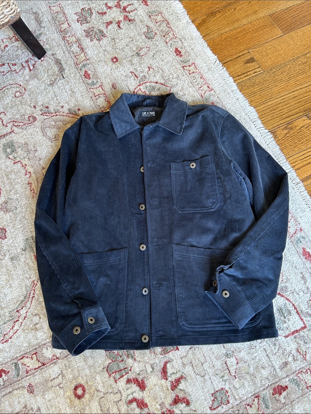 Men's Line of Trade Lined Navy Blue Long Corduroy Jacket - New no Tags
